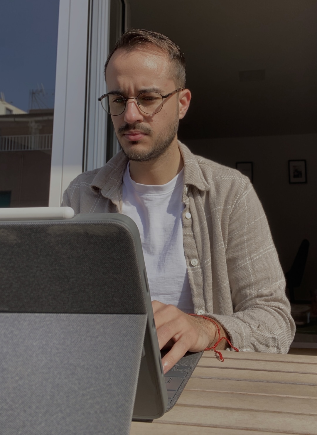 Raúl trabajando